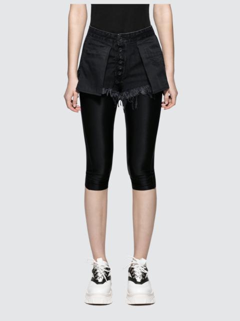 Unravel STONEWASH DENIM CHOP REVERSIBLE LEGGINGS