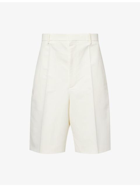 Bottega Veneta Pleated Wide-Leg Cotton And Silk Shorts