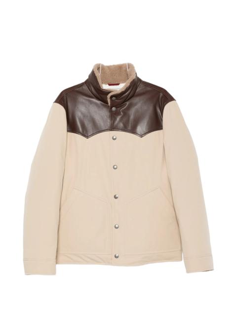 Brunello Cucinelli Brunello Cucinelli Shearling-trim Leather-yoke Jacket