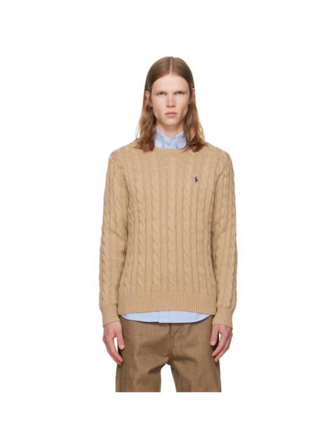 Polo Ralph Lauren Beige Cable-Knit Cotton Sweater