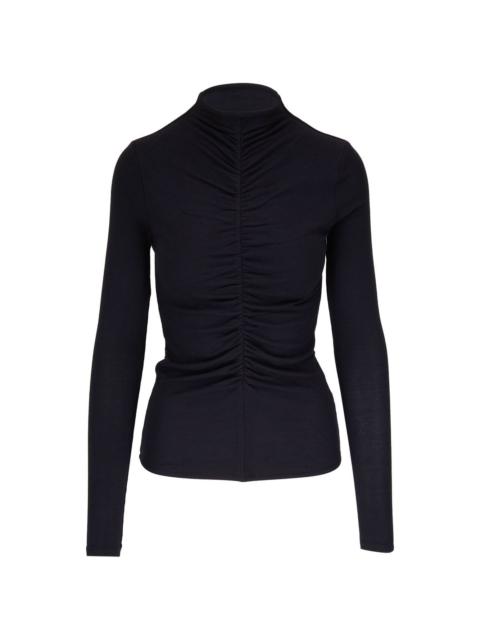 ruched long-sleeve top