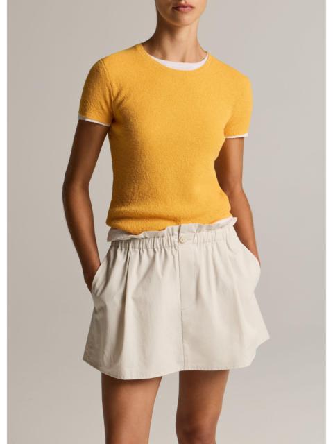 Vince Textured Italian Wool & Cotton-Blend Short-Sleeve Sweater