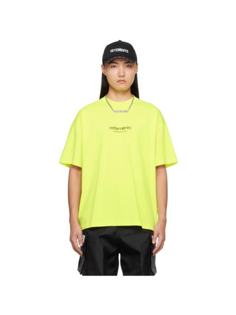 VETEMENTS Yellow Bonded T-Shirt