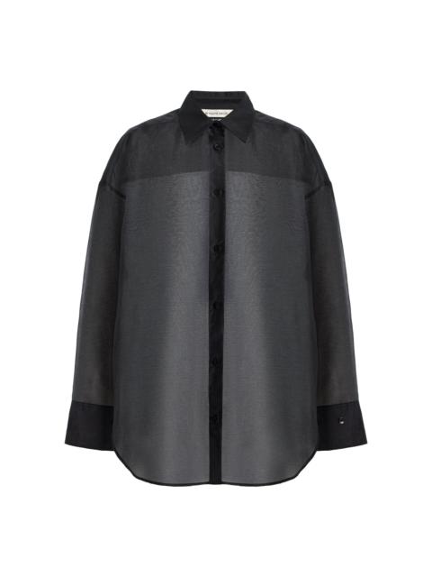 BY MALENE BIRGER Derris Cotton-Silk Organza Button-Up Shirt black