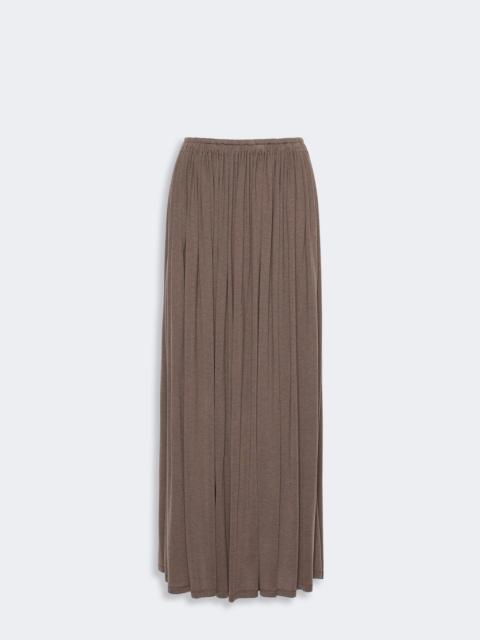 Max Mara LIVREA Long pleated skirt in lightweight jersey - MUD