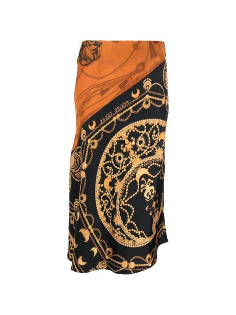 Marine Serre regenerated jewellery-print silk skirt