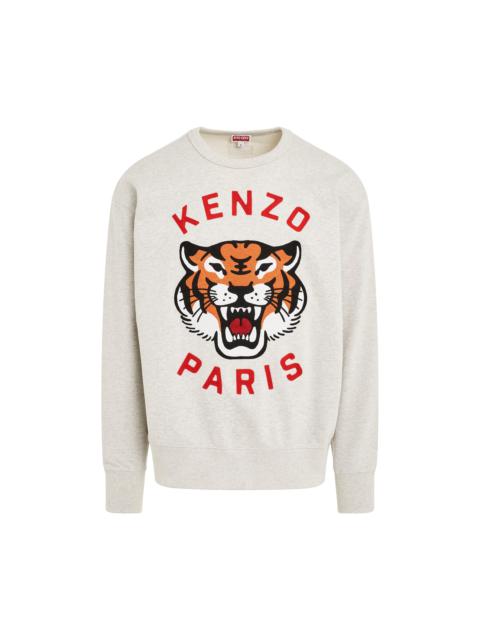 KENZO Lucky Tiger Oversized Sweatshirt in Pale Grey