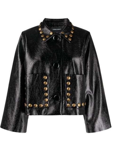CYNTHIA ROWLEY Studded Vegan Leather Jacket