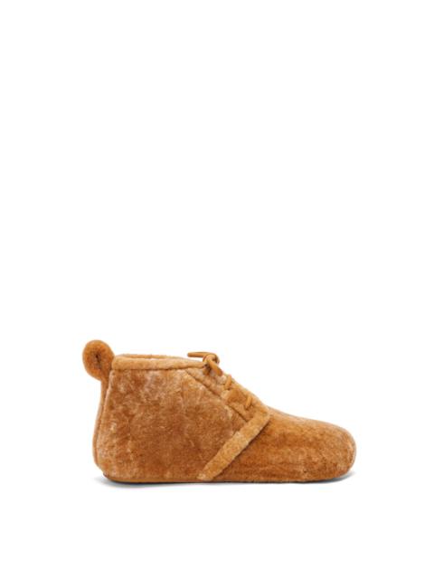 Lago lace-up bootie in shearling