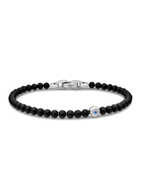 DAVID YURMAN Men's Spiritual Beads Evil Eye Bracelet in Sterling Silver - Black Onyx
