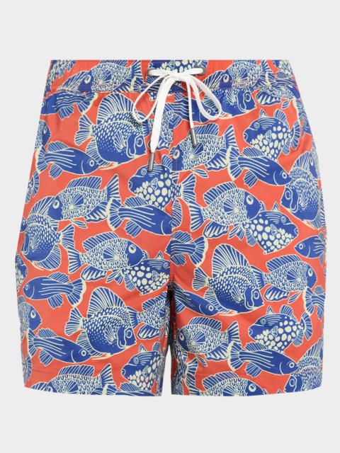 onia Men's Charles 5" Inseam Fish Swim Trunks