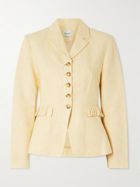 POSSE Matilda Ruffled Linen Blazer