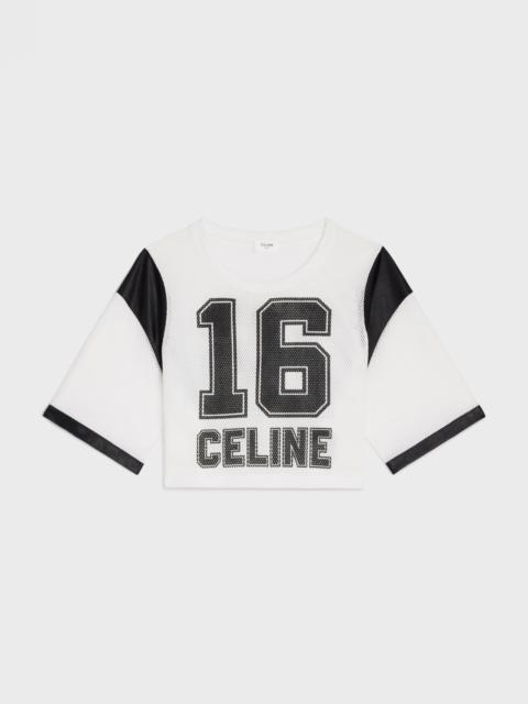 CELINE Cropped Celine 16 T-shirt in jersey mesh