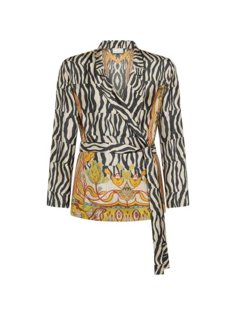 Pierre-Louis Mascia Aloe zebra floral jacquard jacket