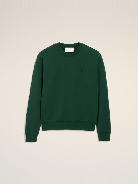 AMI Paris GREEN COTTON SWEATSHIRT WITH AMI DE COEUR