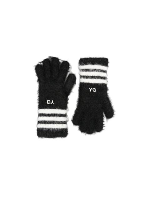 Y-3 LOGO-EMBROIDERED BRUSHED-EFFECT GLOVES