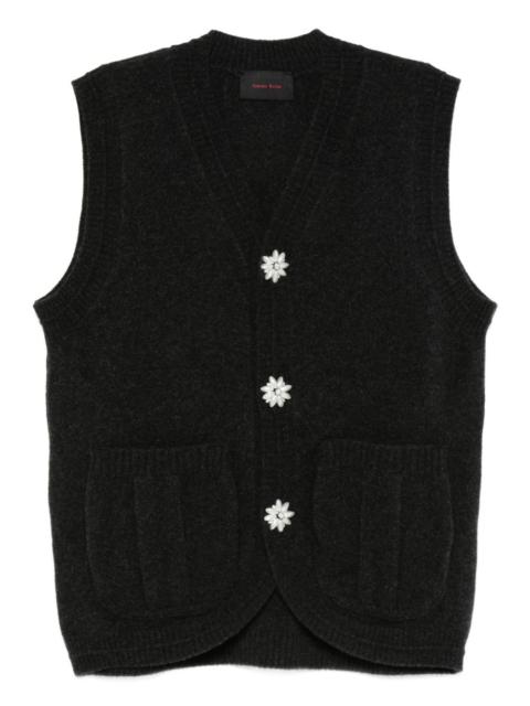 Simone Rocha floral-button vest