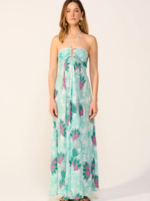 Poupette St Barth Long Dress Carla - Green Padang