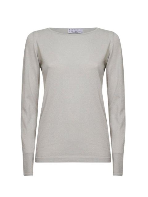 Brunello Cucinelli Pearl Sparkling cashmere and silk lightweight sweater