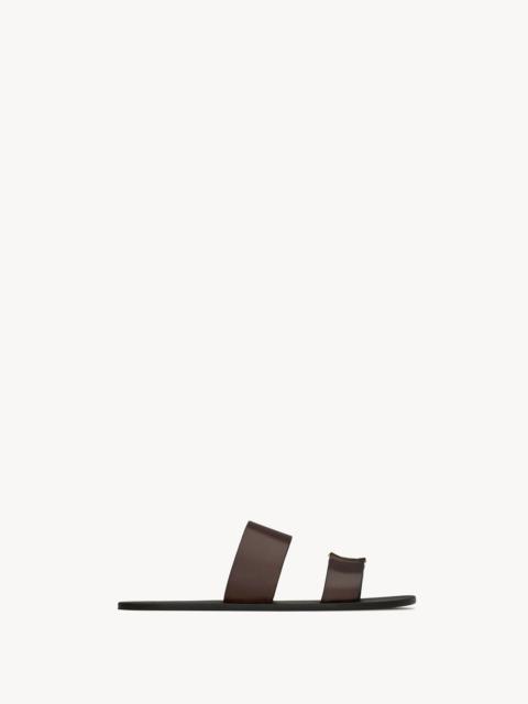 SAINT LAURENT BABYLONE SLIDES IN SMOOTH LEATHER