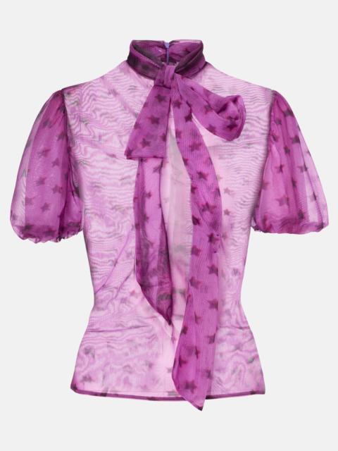 Acne Studios Elulo bow-detail sheer blouse