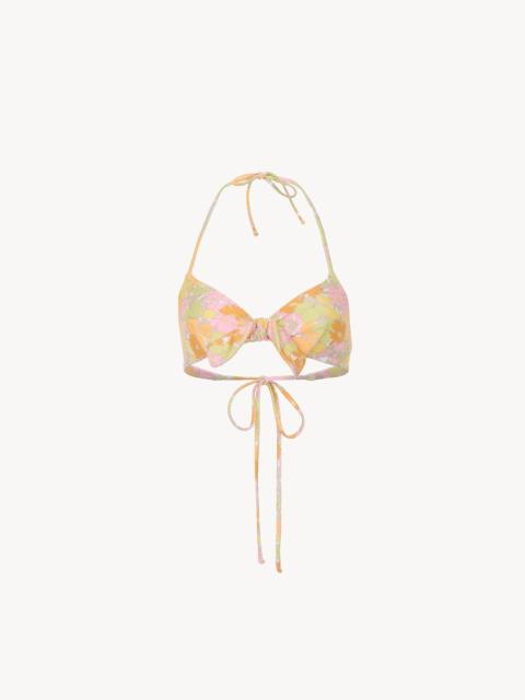 Chloé SUNBLEACHED FLOWER-PRINT BIKINI TOP