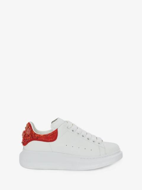 Alexander McQueen Women's Oversized Sneaker in White/warm Orange