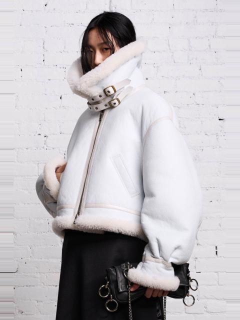 R13 SHEARLING AVIATOR - WHITE