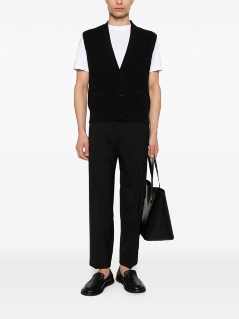 LARDINI button V-neck sleeveless cardigan