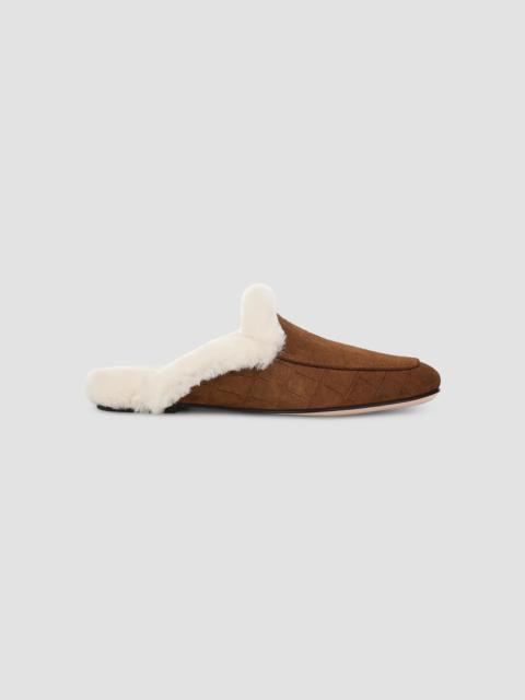 Favorite Daughter Women's Yvette Fur-Lined Suede Mules - Saddle Cream