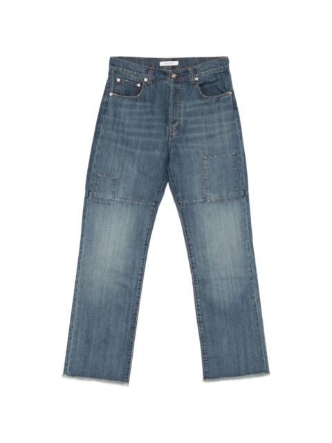 WALES BONNER patched slub wide-leg jeans