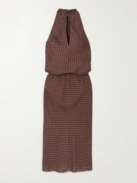 POSSE Phoebe Polka-dot Tencel Lyocell Halterneck Midi Dress