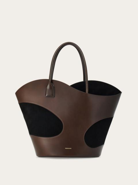 Tote bag with cut-out detailing (L)