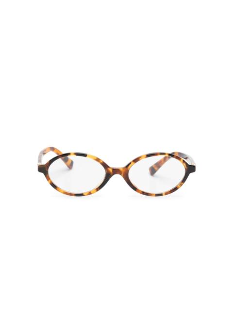 tortoiseshell oval-frame glasses