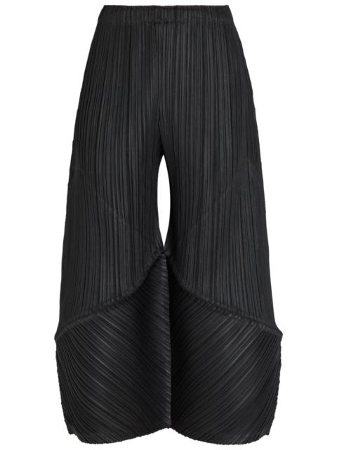 Pleats Please Issey Miyake Pleats Please Issey Miyake Pleated Wide-leg Cropped Woven Trousers