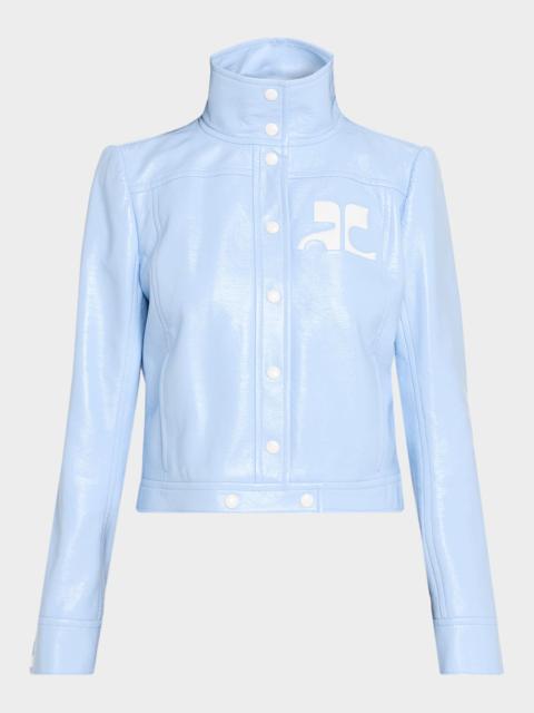 courrèges Textured Vinyl Crop Jacket