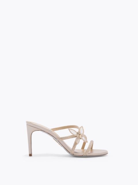 RENE CAOVILLA BUTTERFLOWER CHAMPAGNE MULE 80