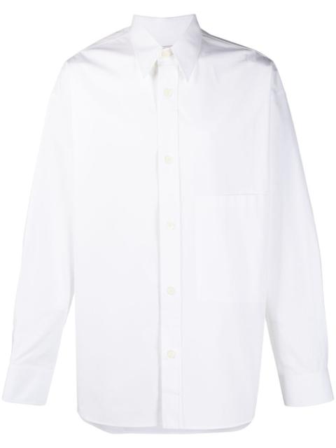 chest-pocket cotton shirt