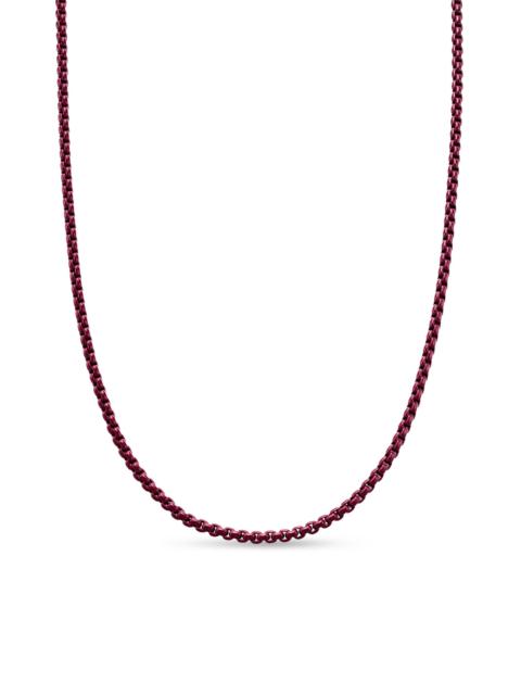 DAVID YURMAN Men's Box Chain Necklace in Stainless Steel - Burgundy