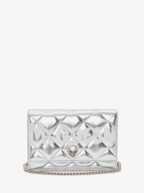 Alexander McQueen Mcqueen Graffiti Small Skull Bag in Silver/white