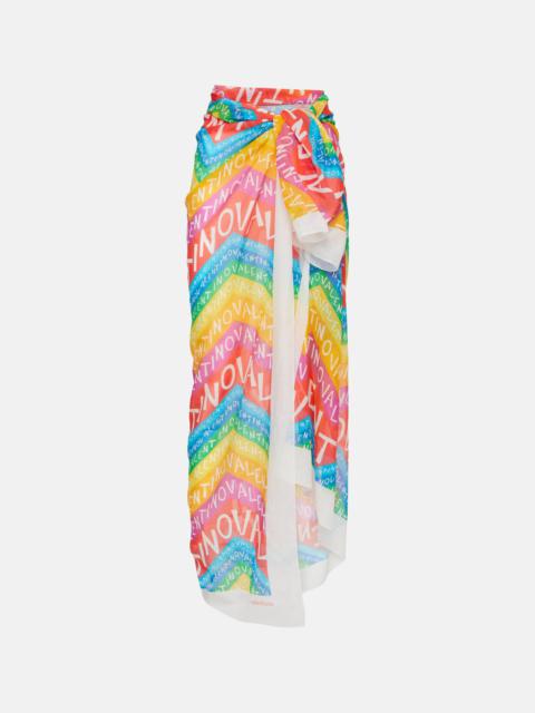 Valentino Logo cotton and silk beach cover-up