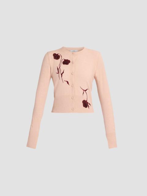 Erdem EMBROIDERED FITTED CARDIGAN