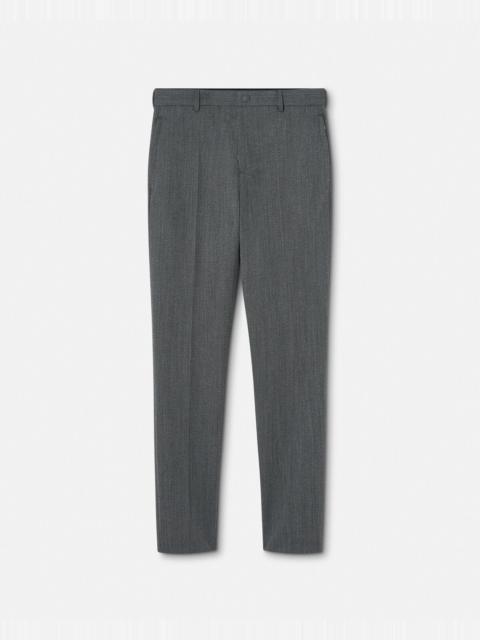 VERSACE Mouliné Wool Formal Pants