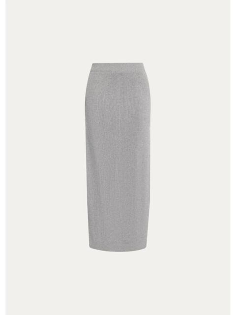 Brunello Cucinelli Sparkle Rib Knit Maxi Skirt