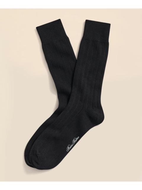 Brooks Brothers Cotton Blend Ribbed Crew Socks