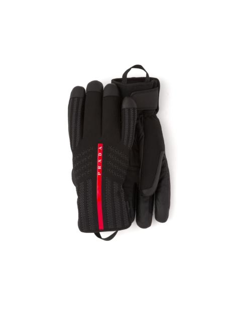 Prada GORE-TEX, leather and knit ski gloves