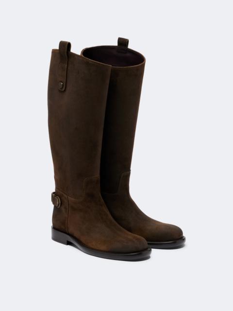 Burberry Suede knee-high boots