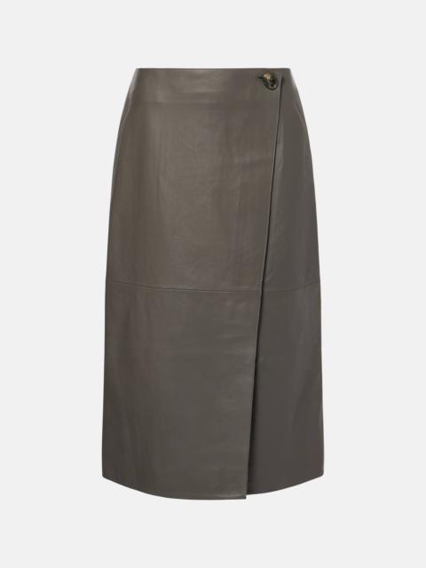 Yves Salomon Météo leather midi skirt