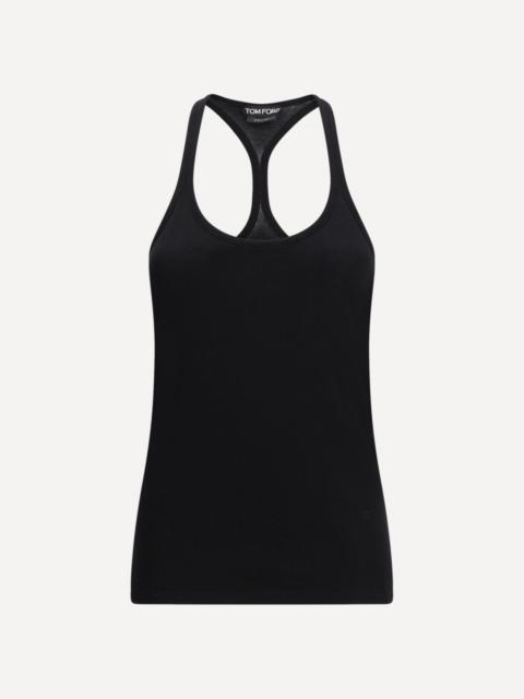 Silk-blend ribbed jersey Tank Top