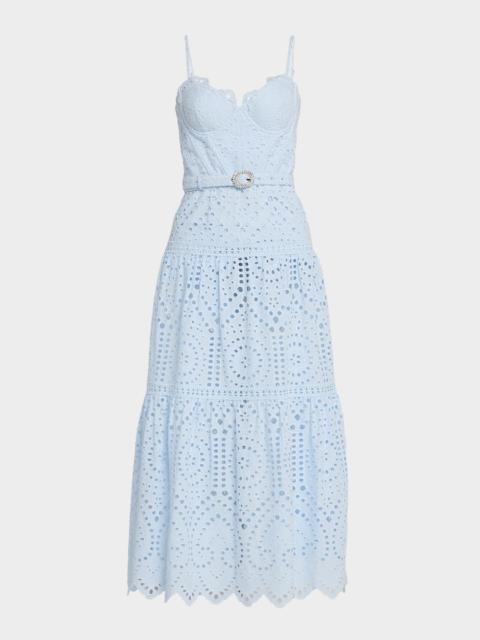 GENERATION LOVE Zuria Belted Eyelet Maxi Dress